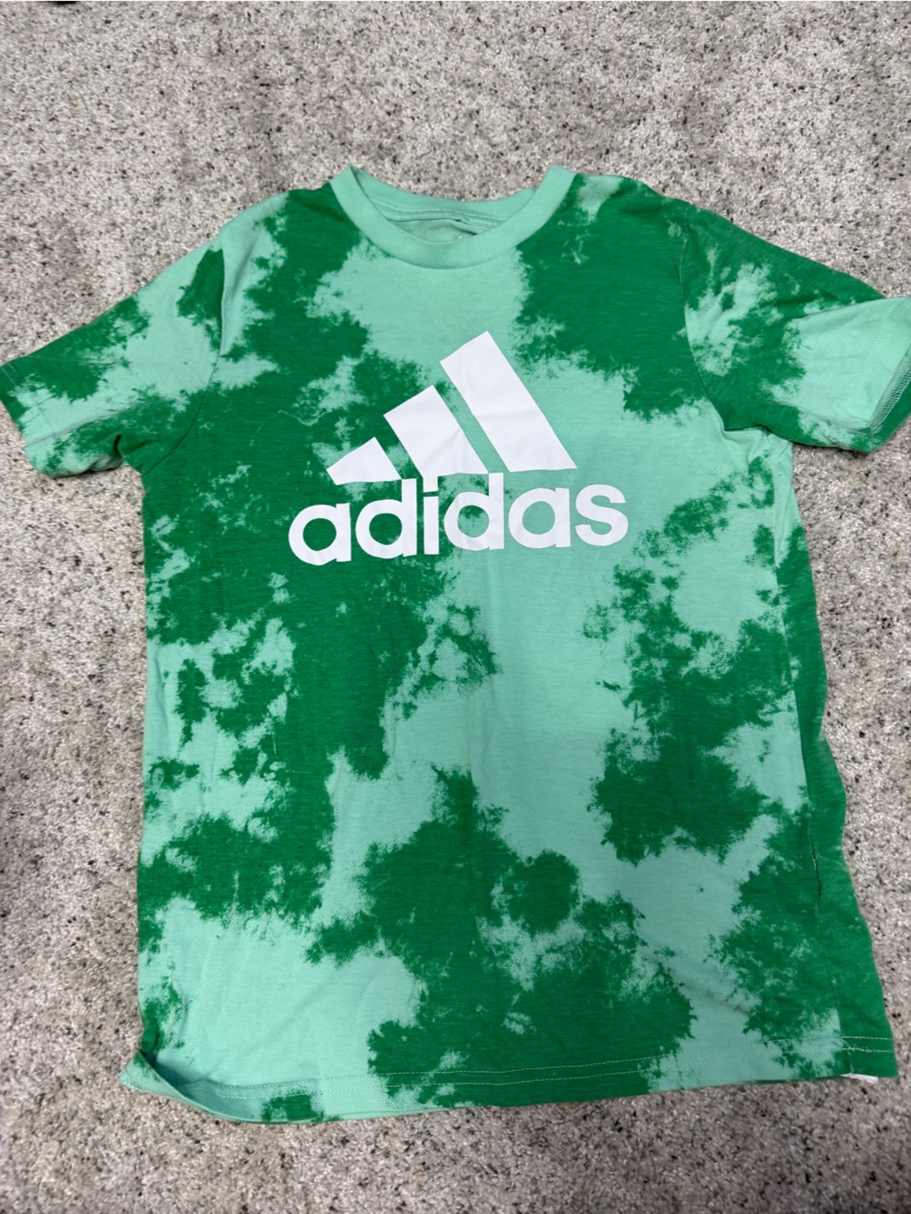 adidas Green Tie-Dye Logo Kids T-Shirt